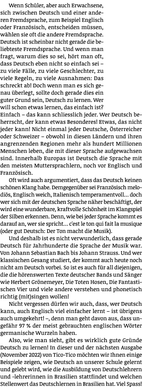 Wenn Sch ler, aber auch Erwachsene, sich zwischen Deutsch und einer anderen Fremdsprache, zum Beispiel Englisch oder ...