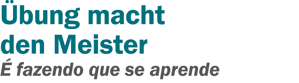  bung macht den Meister ? fazendo que se aprende 