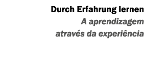 Durch Erfahrung lernen A aprendizagem atrav s da experi ncia